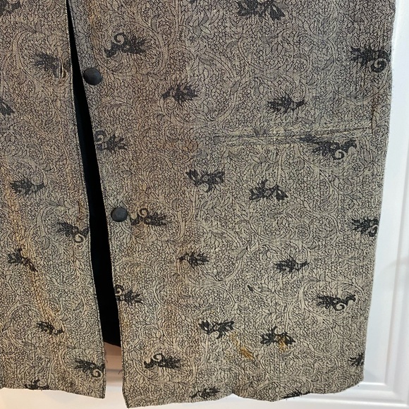 •2/$25• VTG 80s/90s Long Button-Down Gray & Black Paisley Vest - Picture 2 of 6